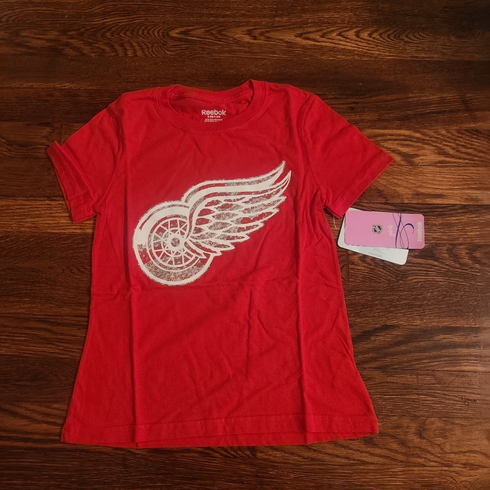 Detroit Red Wings Girls Small T-Shirt by Reebok NEW With Tags